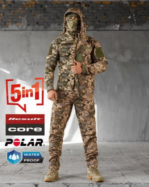 Тактичний костюм 5в1 Tasman Softshell Multicam/Pixel