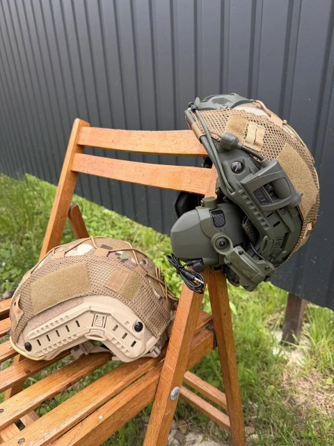 Баллистический шлем FAST Helmet NIJ IIIA Арамид Team Wendy Coyote-Olive + Наушники Walker's
