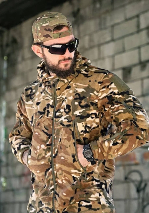 Тактична флісова кофта з капюшоном