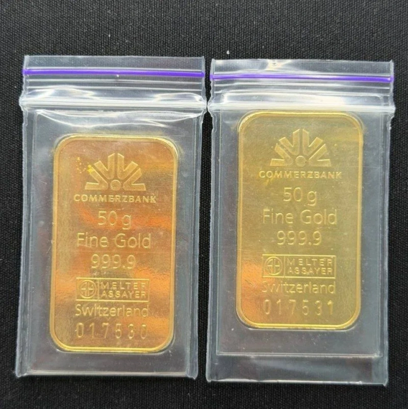 Золоті зливки 100г, 50г, 31.1г (The Perth Mint, Credit Suisse, Valcambi, Umicore) - Пошкоджена упаковка — фото 7