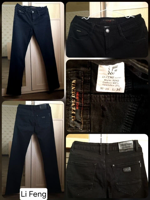 Мужские джинсы Li Feng черные W29/S-M/46-48, L34