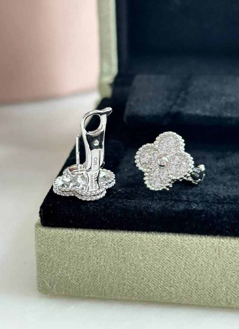 Серьги Van Cleef бабочки и клевер позолота Au750 — фото 4