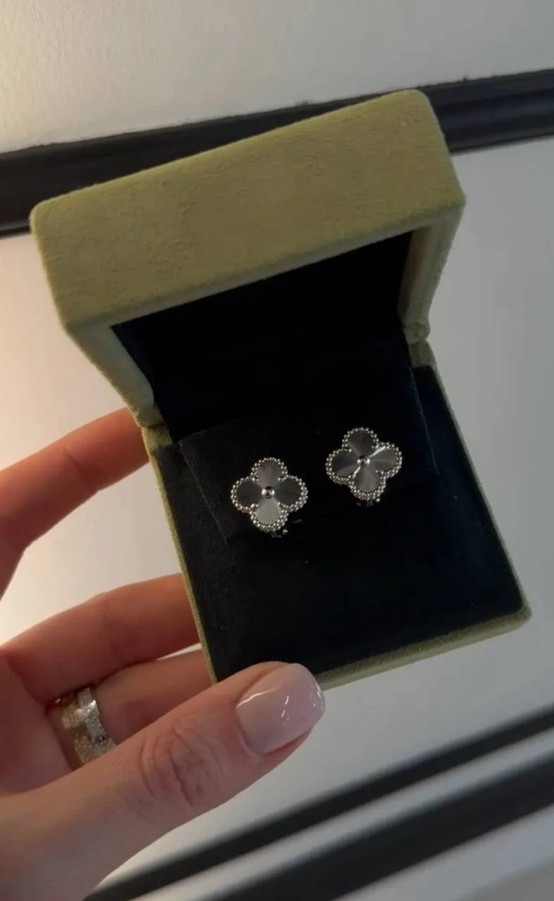 Серьги Van Cleef бабочки и клевер позолота Au750 — фото 5