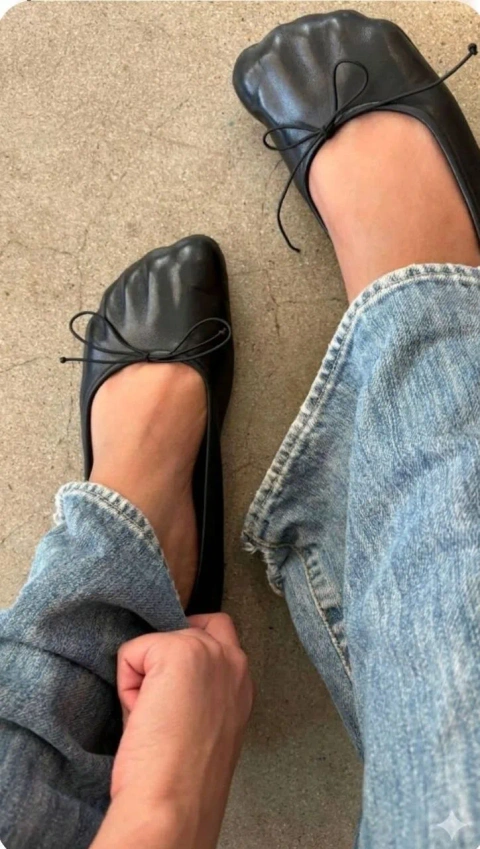 Балетки Balenciaga кожаные черные