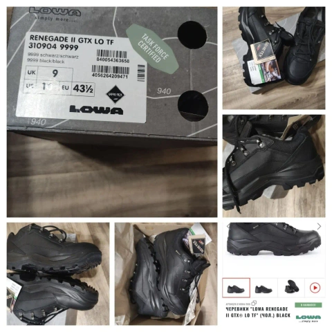 Черевики LOWA Renegade II GTX LO TF (40.5 р.) Black