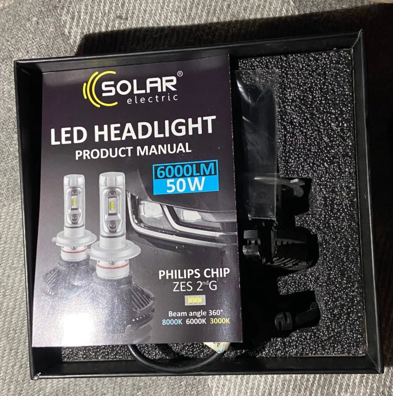 Світлодіодні лампи H7 SOLAR Philips ZES 6000Lm 6000K 50W 12/24V — фото 2