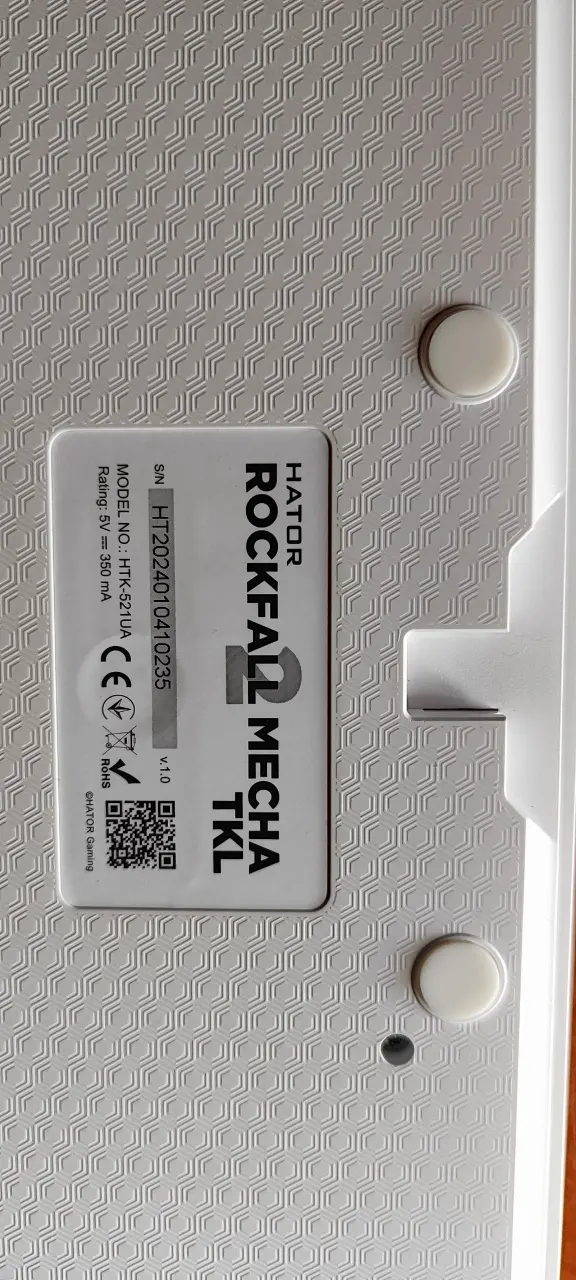 Игровая механическая клавиатура Hator Rockfall 2 TKL Mecha белая — фото 3