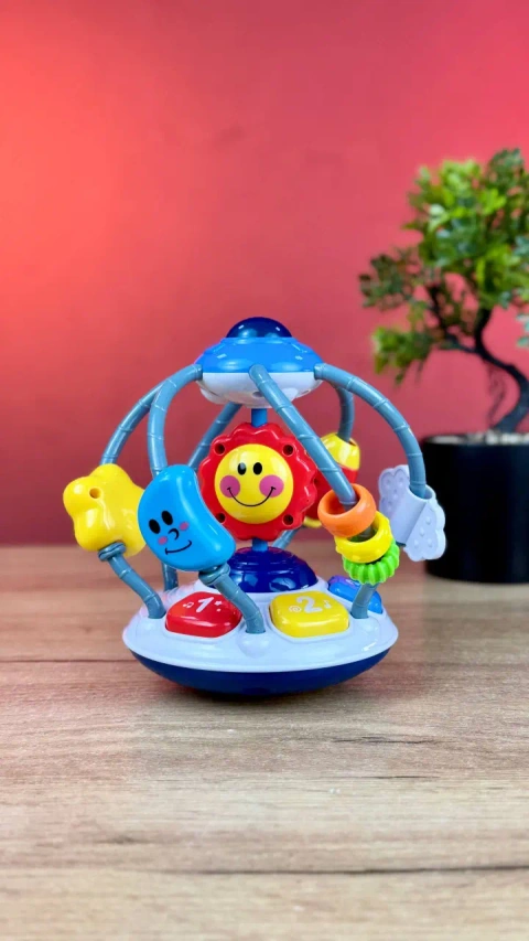 Музыкальное развивающее брязкальце WToys на украинском языке с подсветкой и звуками