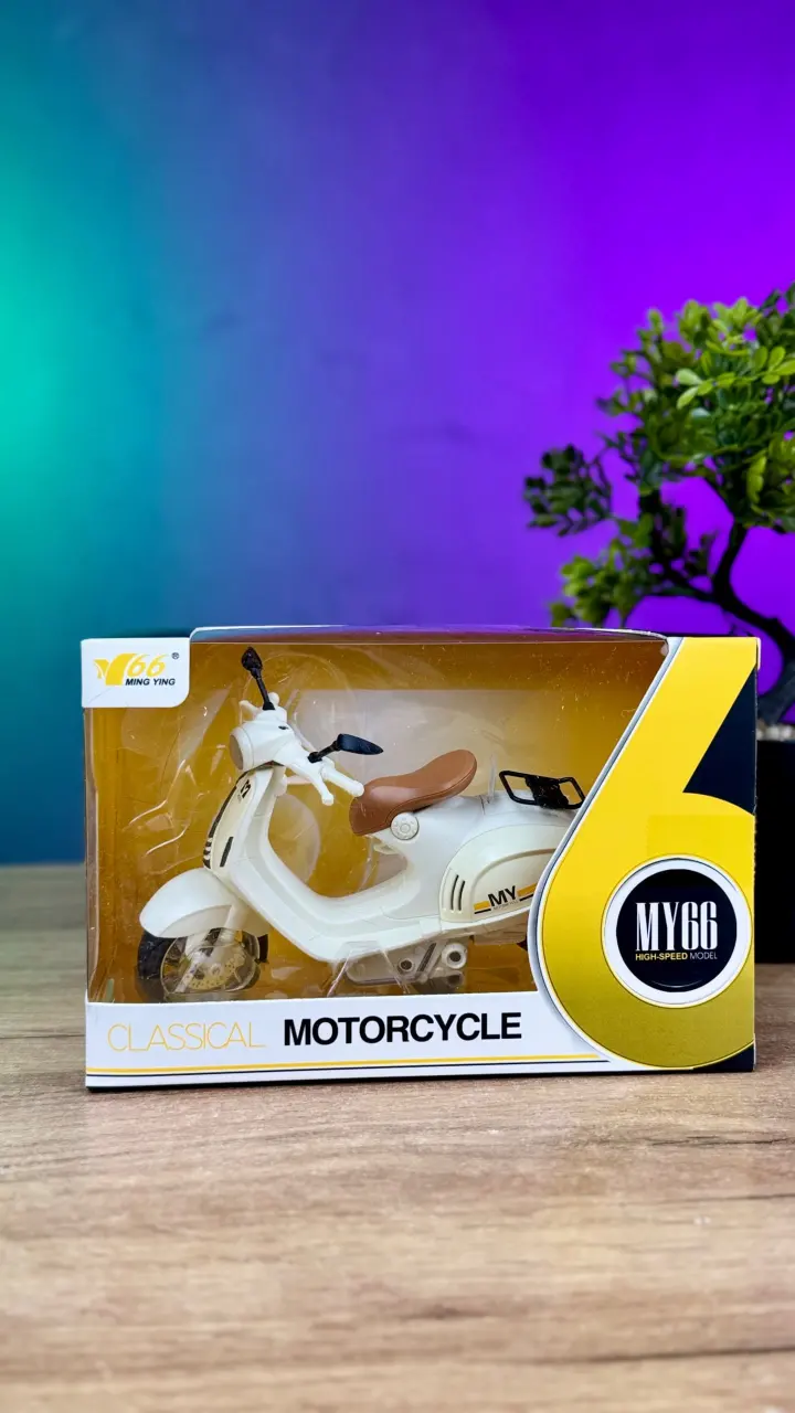 Игрушечный скутер MY 66 M 1243 с подсветкой и звуком, масштаб 1:10 — фото 4
