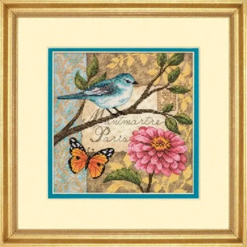 Набір для вишивання хрестиком Dimensions "Bird Poste//Пташина пошта" 15x15 см