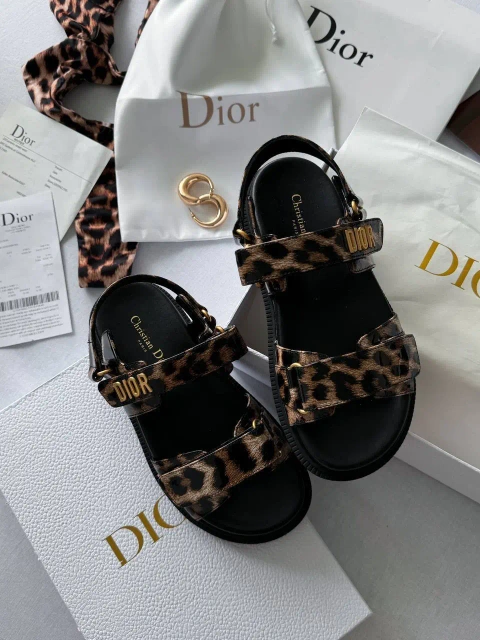 Dior D10R Sandals Leopard Black