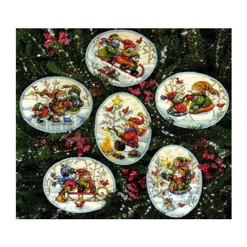 Набір для вишивання Dimensions 08828 Playful Snowmen Ornaments