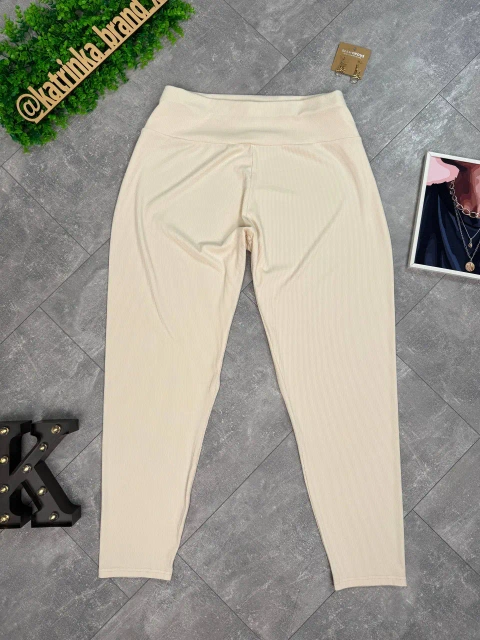 Лосини в рубчик тілесного кольору EUR 4XL / 56-58