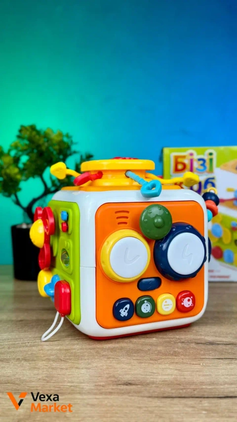Интерактивный бизикуб WToys 48658 с озвучкой на украинском языке
