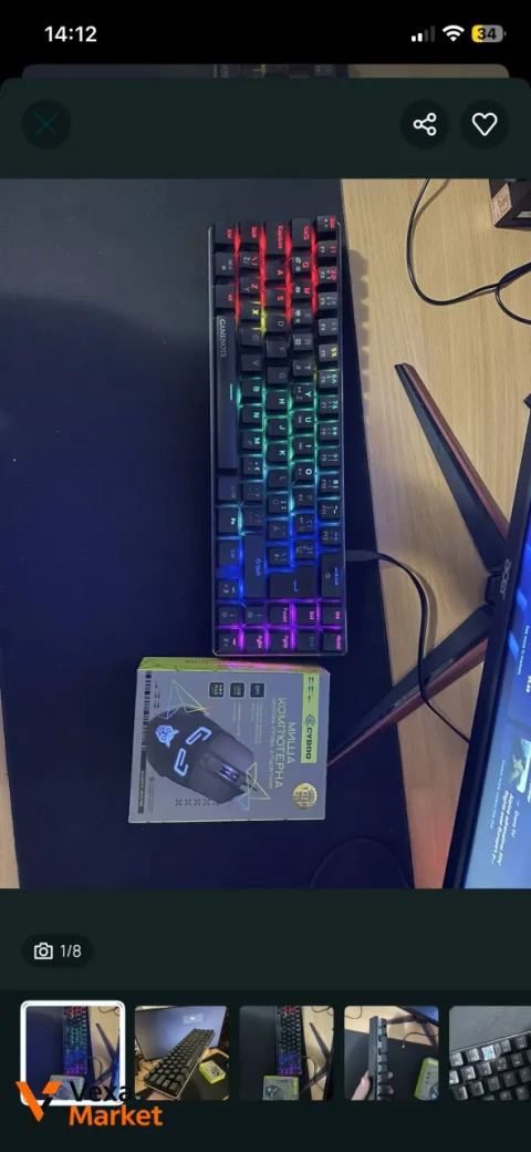 Комплект: механическая клавиатура с RGB подсветкой и игровая мышь