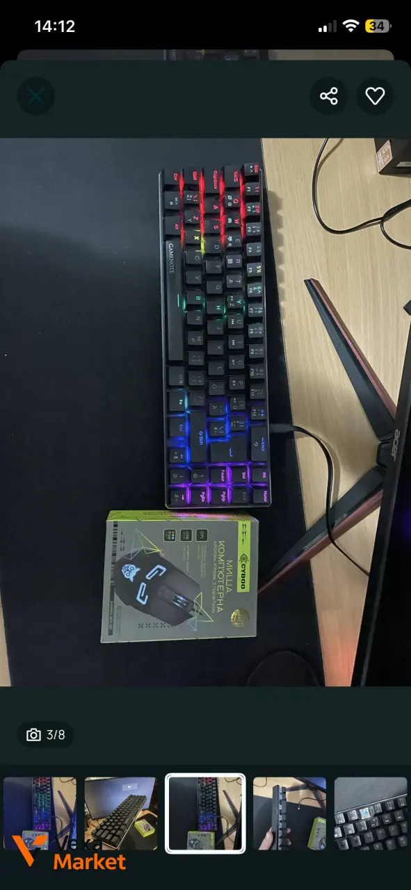 Комплект: механическая клавиатура с RGB подсветкой и игровая мышь — фото 3