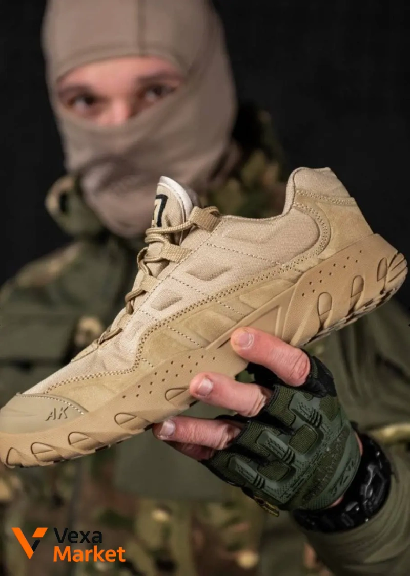 Тактичні кросівки Esdy АК Tactical олива/койот натуральна шкіра — фото 2