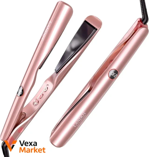 LANDOT Hair Straightener and Curler 2 in 1 Rose Gold