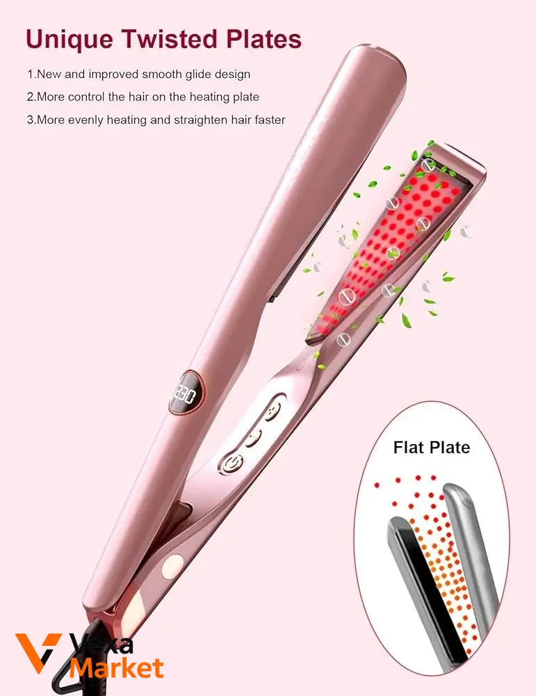 LANDOT Hair Straightener and Curler 2 in 1 Rose Gold — фото 2