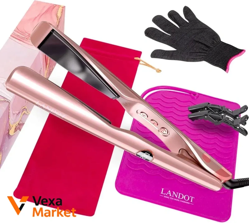LANDOT Hair Straightener and Curler 2 in 1 Rose Gold — фото 6