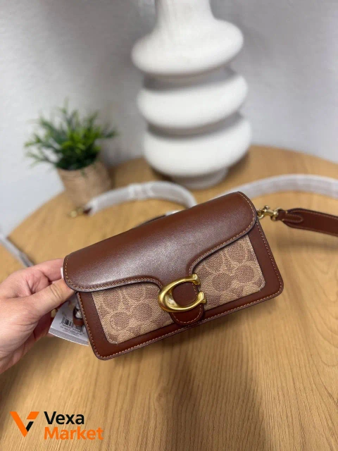 COACH Сумка жіноча шкіряна monogram карамельна