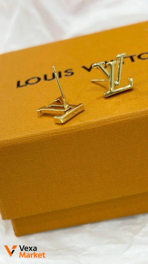 Серьги Louis Vuitton из ювелирной нержавеющей стали с серебряной иглой