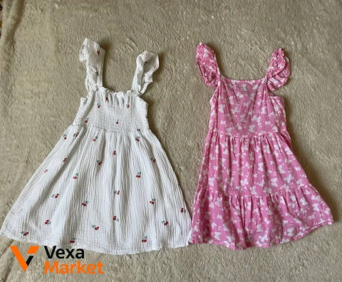 Детские платья из муслина и хлопка, размер 5-6 лет (110-116 см)