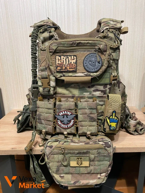 Бойовий бронежилет IBV-2 Мультикам L/XL з балістичними пакетами та плитами 6 класу