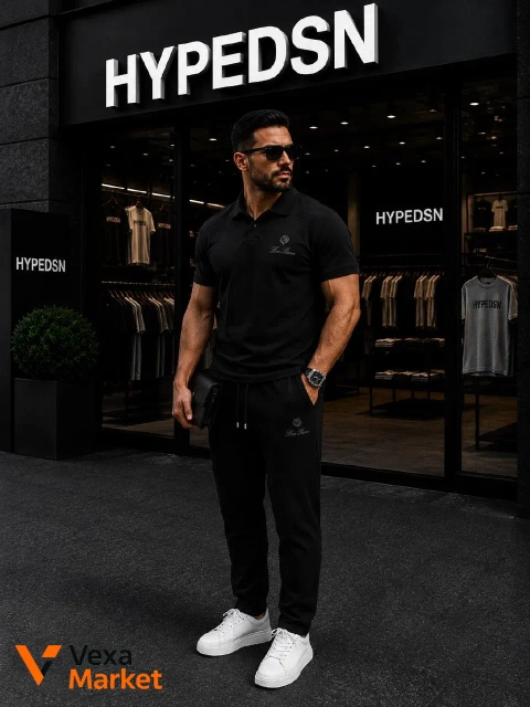 Комплект мужской спортивный (поло и штаны) Cotton Premium