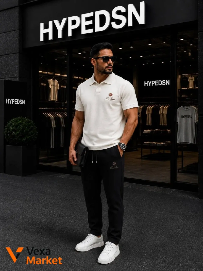 Комплект мужской спортивный (поло и штаны) Cotton Premium — фото 2