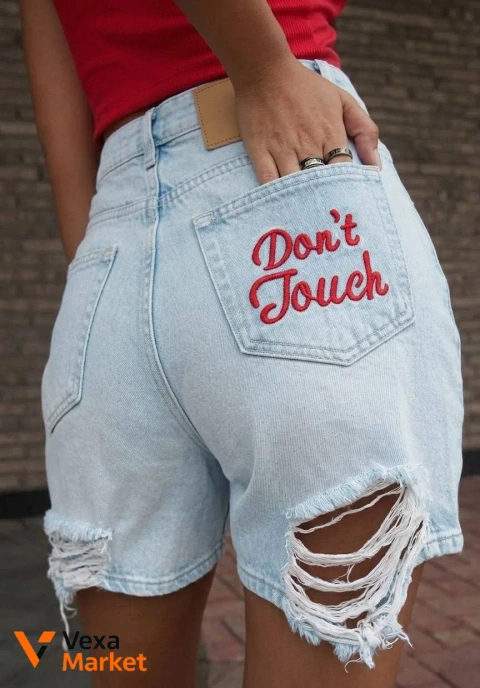 Шорти жіночі джинсові "Don't Touch" блакитні