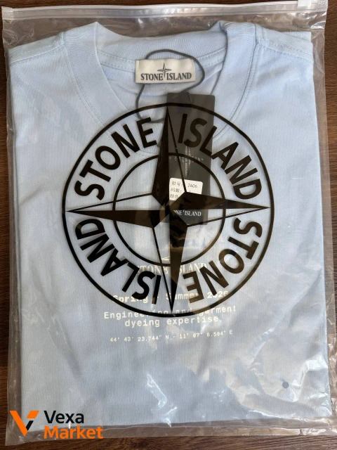 Футболка Stone Island блакитна чоловіча розмір M, L
