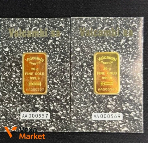 Золотые слитки Valcambi/Argor/Credit Suisse/Nadir 1г-20г