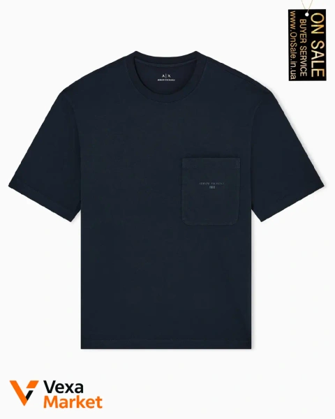Мужская футболка Armani Exchange 100% хлопок с эффектом потертости