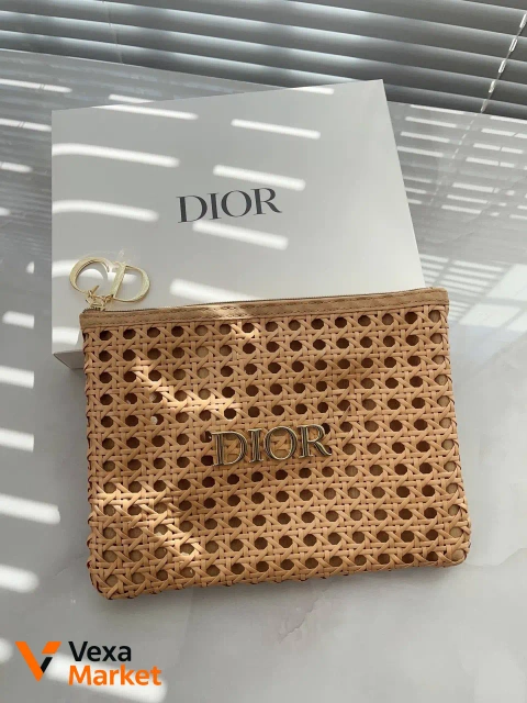 Плетений клатч-косметичка Dior з ротангу