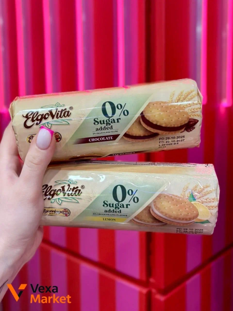 Печиво-сендвіч Elgorriaga Elgo Vita 0% Sugar Lemon / Chocolate 180г
