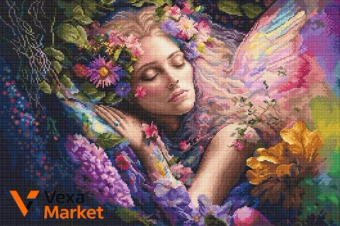 Набор для вышивания Luca-S "Bed of Flowers" 42*28 см, 74 цвета