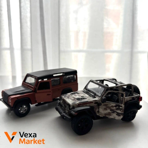Коллекционные металлические машинки Jeep Wrangler и Land Rover Defender