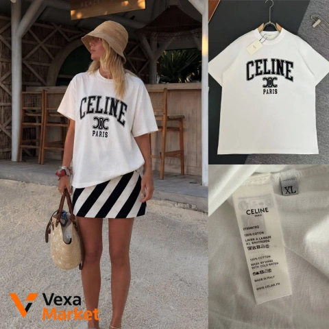 CELINE Paris футболка белая унисекс