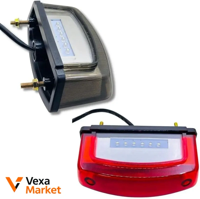 Универсальный задний LED мото-фонарь стоп / габарит / подсветка номера — фото 4
