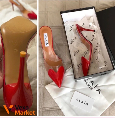 Alaia Женские туфли на каблуке с красным сердцем