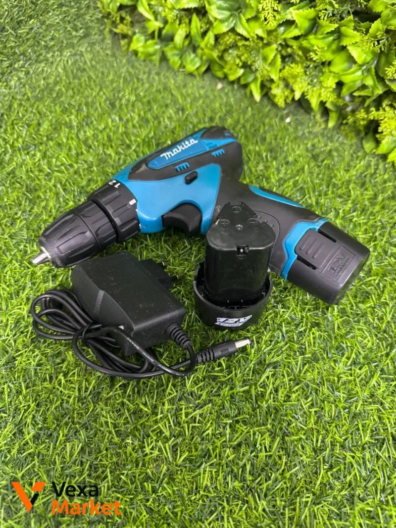 Дрель аккумуляторная Makita (копия) 12V, в комплекте кейс, зарядка и 2 аккумулятора — фото 2