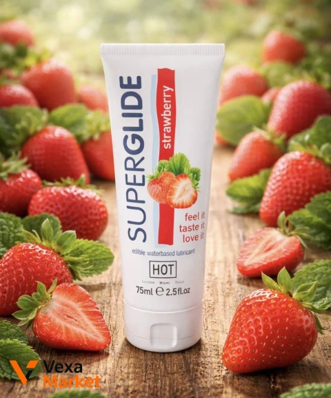 Съедобный лубрикант Superglide Strawberry на водной основе, 75 мл