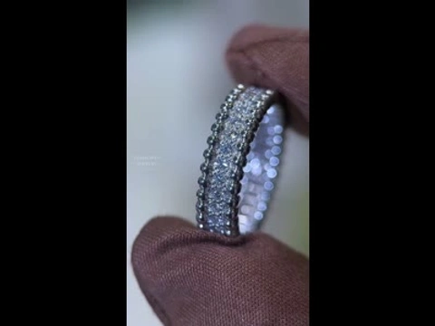Van Cleef & Arpels Perlée diamonds ring, 1 row, 18K gold, 0.68ct diamonds, size 17.5