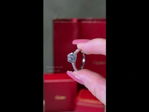 Cartier Solitaire Ring 2.45ct 18K Gold with Diamonds