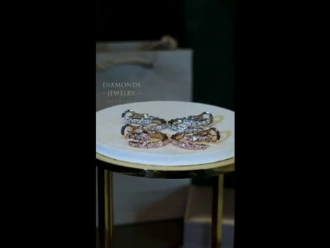 BVLGARI SERPENTI VIPER серьги белое/розовое золото 18К с бриллиантами 0.75 ct