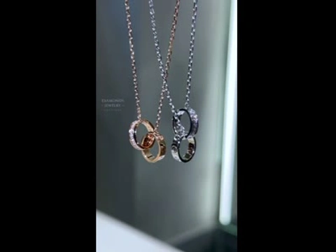 Подвеска Cartier Love Half-Paved из 18К золота с бриллиантами 0.22ct