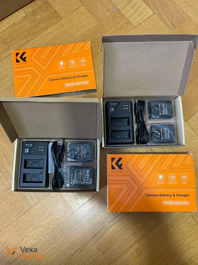 Аккумулятор и зарядное устройство K&F Concept 1300 мАг NP-W126/NP-W126S для Fujifilm — фото 4