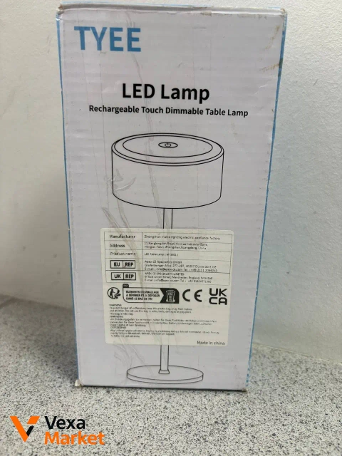 Акумуляторна настільна лампа TYEE LED Lamp чорна металева з регулюванням яскравості