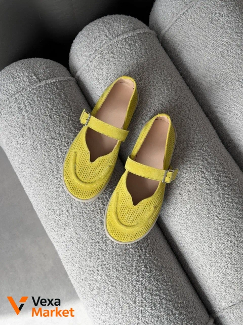 Анатомічні балетки barefoot лаймового кольору з натуральної замші